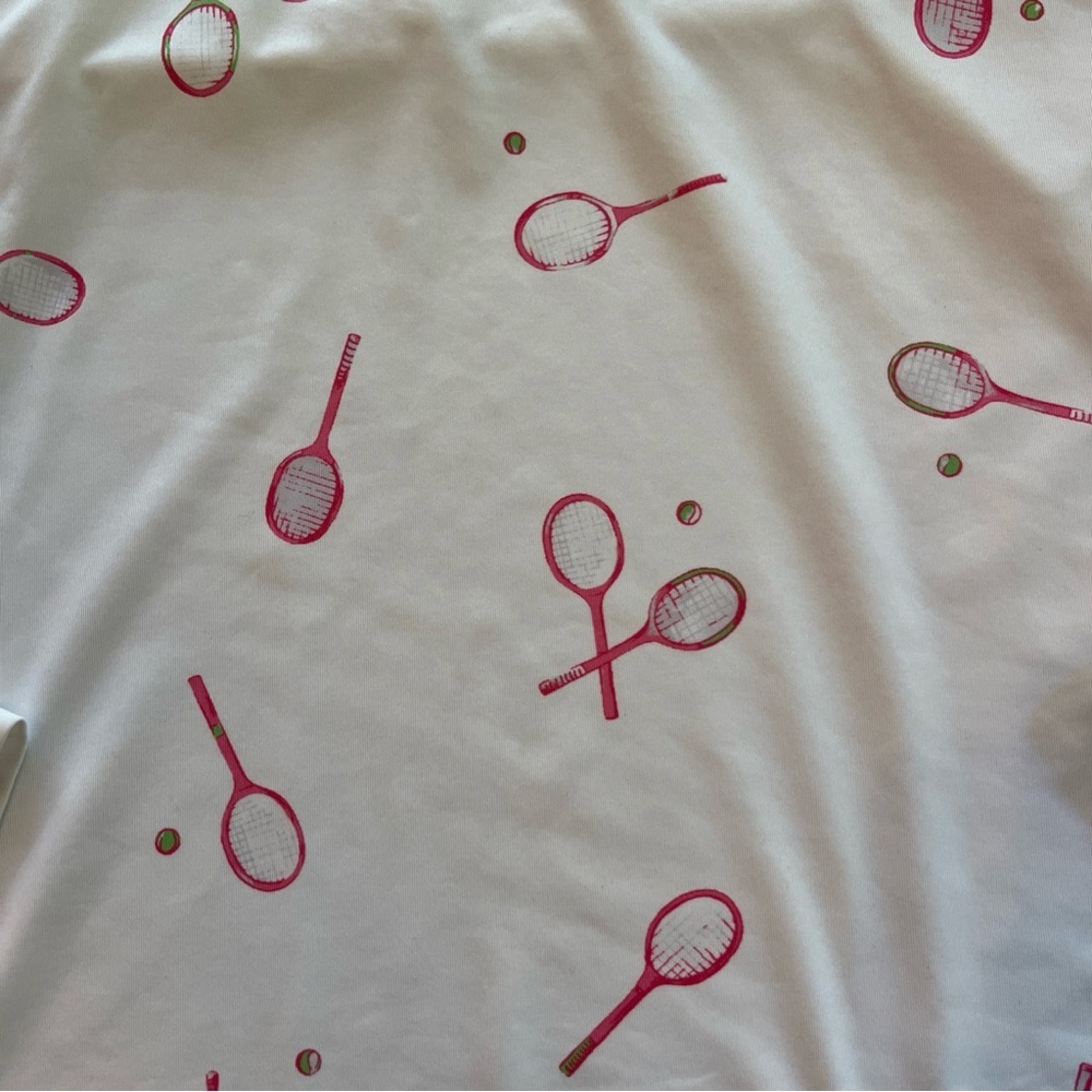 SanSoleil White and Pink Tennis Top, Vented sleeves, UPF 50 size M - Picture 2 of 9